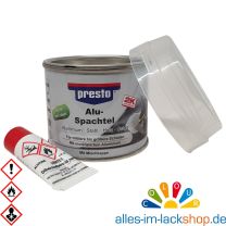 Presto Alu-Spachtel Hellgrau 250g Styrolreduziert Aluspachtel Polyestermetallspachtel 