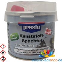 Presto Kunststoffspachtel Schwarz 1kg Füller hochelastisch Styrolreduziert 