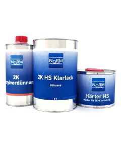 Norm 2K HS Klarlack Set Glänzend Kratzfest Inkl Härter & Verdünnung 2 Liter